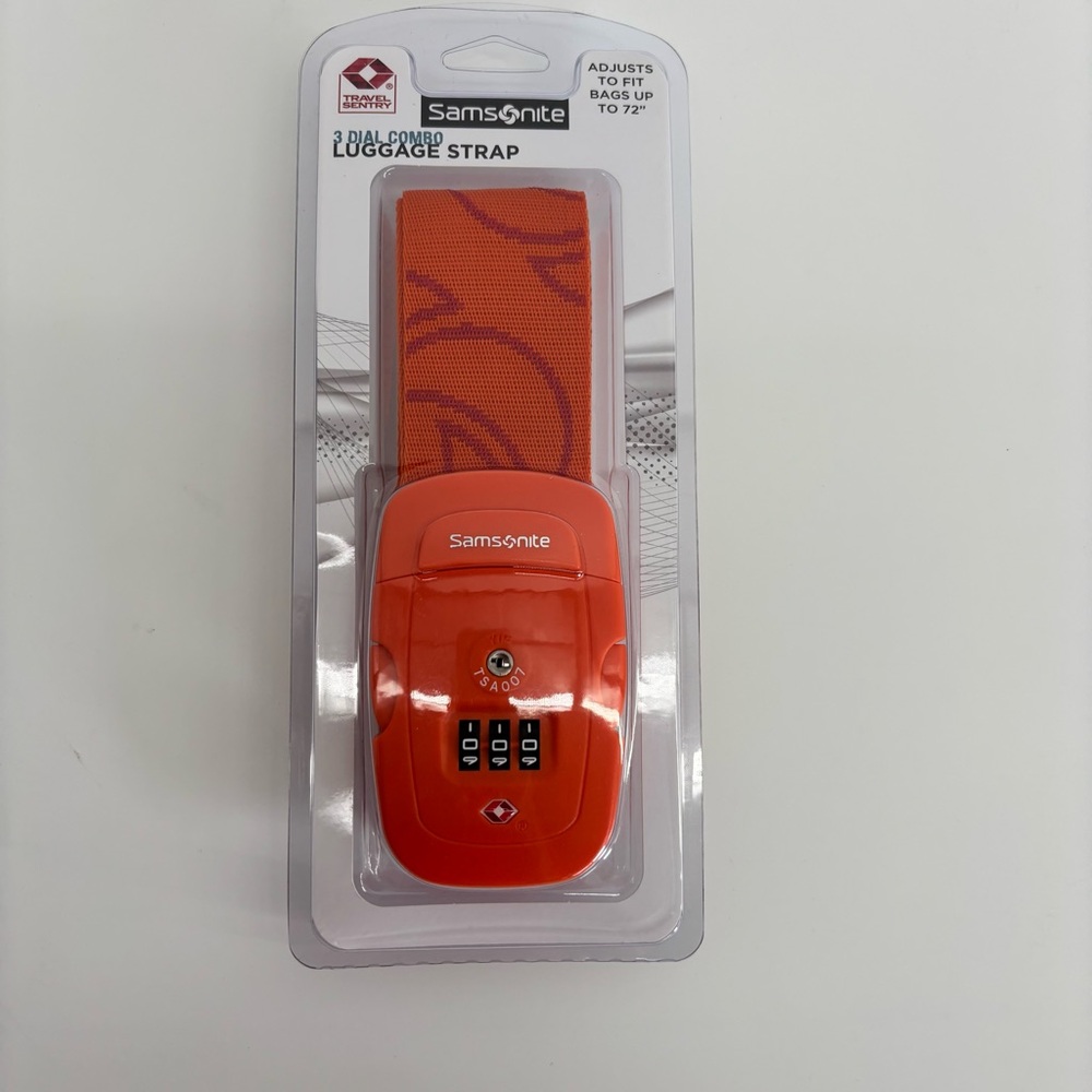 Samsonite Luggage Strap 3 Dial Travel Entry Combination Orange Tiger Up To 72"